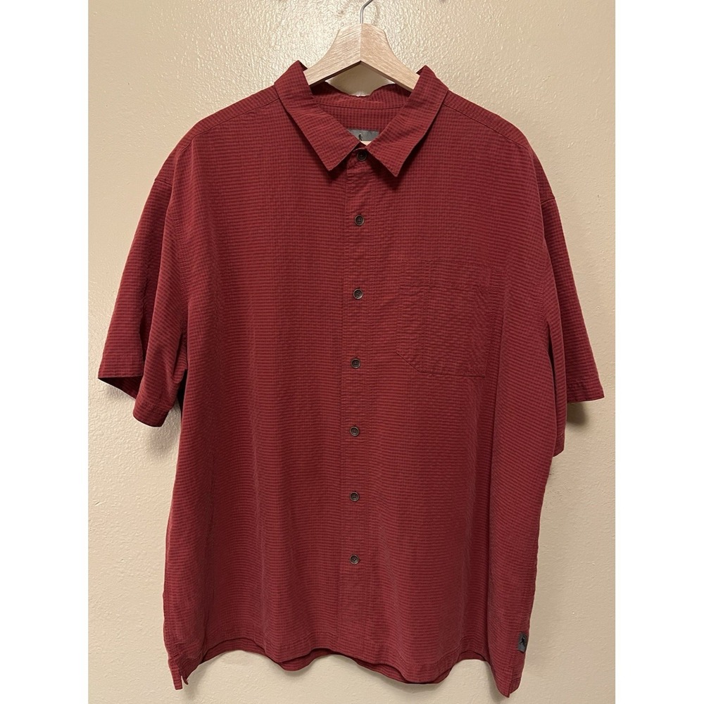 Royal Robbins Desert Pucker Dry Shirt Red Short Sleeve Relaxed Mens XXL Gorpcore